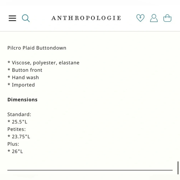 PILCRO by ANTHROPOLOGIE Plaid Buttondown Shirt in Blue Motif - Picture 10 of 10